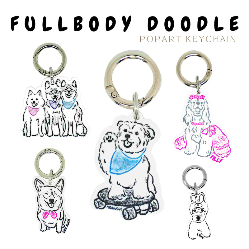 Doodle FullBody PopArt Keychain